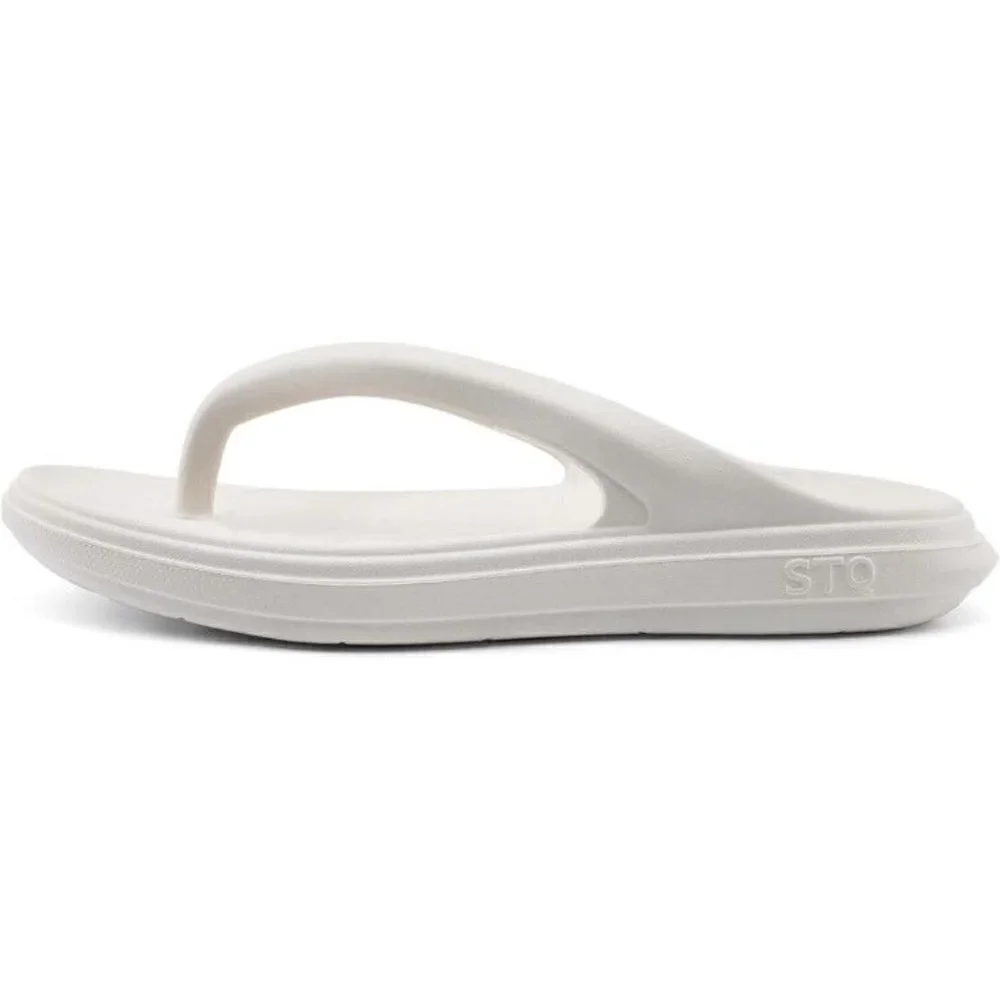 STQ‎ Flip Flops Shower Shoes Non Slip Womens 10 White Runs Big Fits Size 11 New